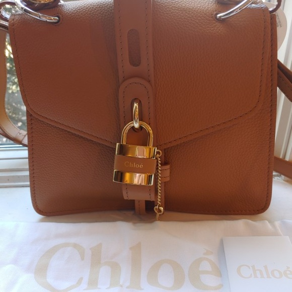 Chloe Medium Day pebbled leather autumnal brown bag with gold hardware 🔑 NWT - Picture 3 of 16